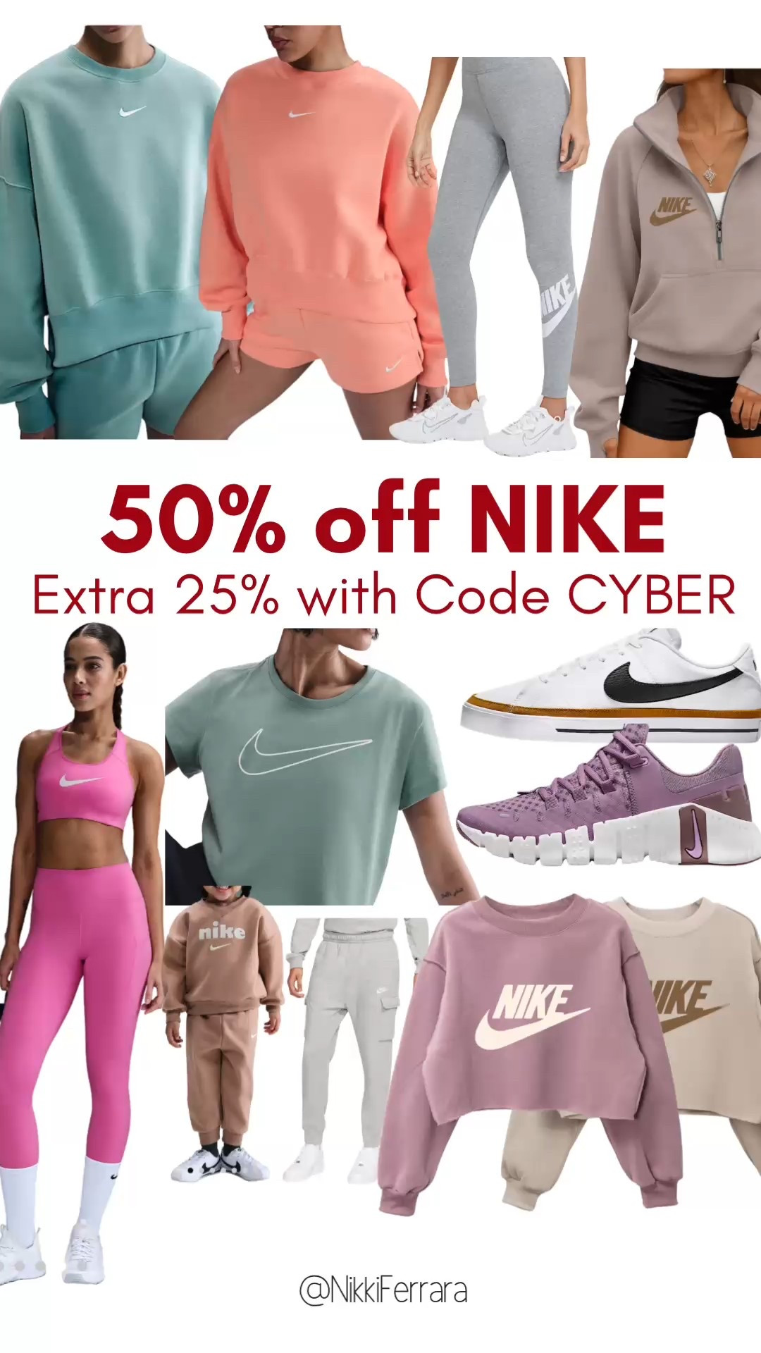 Up to 50% off NIKE 👌plus additional 25% off with code CYBER! I bought so many items for myself, my kids an husband today! 

Plus All my favorite Lulu looks from Amazon that I literally wear everyday! 2 PC sets that are CLOUD soft. Perfect for winter layering, plus my Lululemon zip, fav seamless bra, free people look sherpas, bestselling joggers, leggings! Items for the whole family including Kids 2 piece sets & men’s joggers and wick wear shirts!🤩🤎
.

#ad @amazon #winterfavorites2025  #founditonamazon 
.
✨SIZING✨Everything is petite friendly I’m 5’2” 125lbs wearing small top/dress and small/4 bottoms 
.
Thanksgiving outfit, sweater dress, floral skirt, Amazon floral skirt, Amazon sweater dress, Amazon Thanksgiving outfit m, Fall sweater, Amazon deals, Amazon sweater, Amazon discount code, cable knit sweater, Cotigan, cardigan, tie front sweater, colorblock sweater, sweater with white lines, stripe sweater, black jeans, brown jeans, skort, wrap skort, pattern skort, floral pattern skort, black and white skort, wrap skort
Amazon basic, travel outfit, 3 piece set, capsule wardrobe, travel outfit, comfy outfits, scuba set, look for less, capsule closet, 2 piece set, workwear, Amazon two piece set, sunglasses, striped dress, blue stripe dress, black jumpsuit, beige jumpsuit, travel outfit, loungewear, comfy outfit, casual outfits, work outfit, workwear, two piece set, 2 piece set, Amazon two piece set, Amazon lounge set 

#LTKsalealert #LTKtravel #LTKworkwear#LTKBacktoSchool #LTKFallSale#LTKxPrimeDay#LTKVideo

#LTKSaleAlert #LTKCyberWeek #LTKHoliday