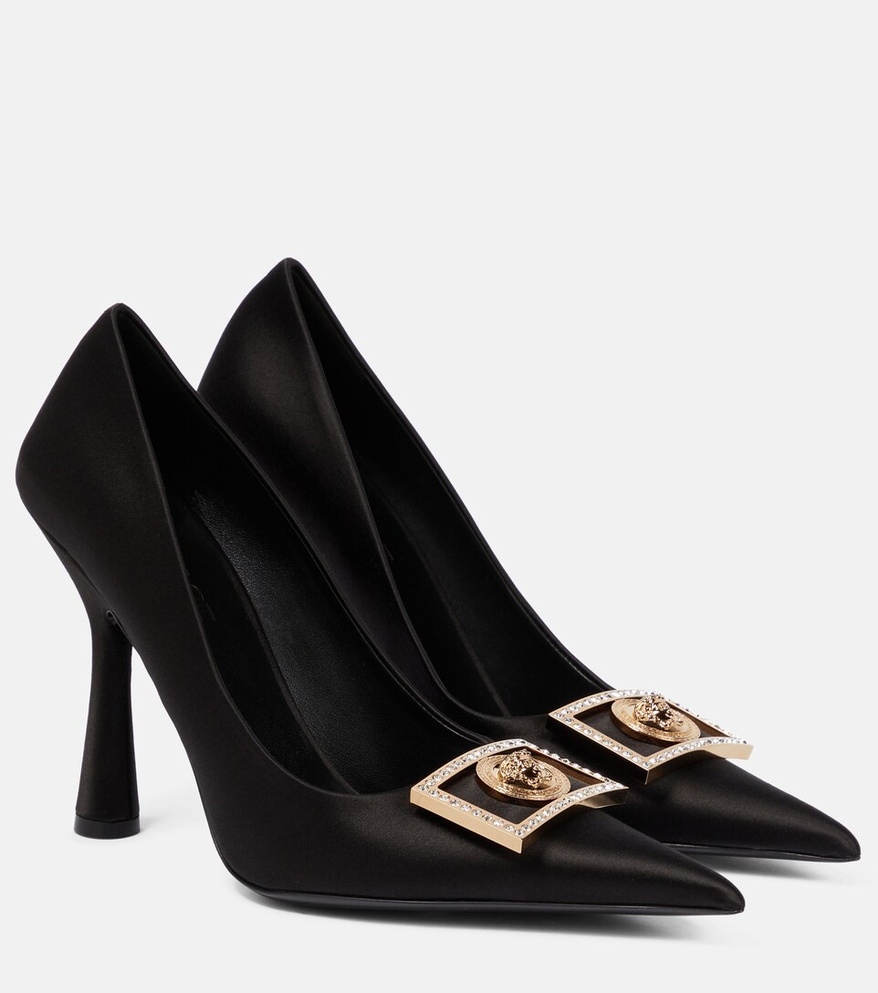 Medusa Biggie embellished satin pumps | Mytheresa (US/CA)