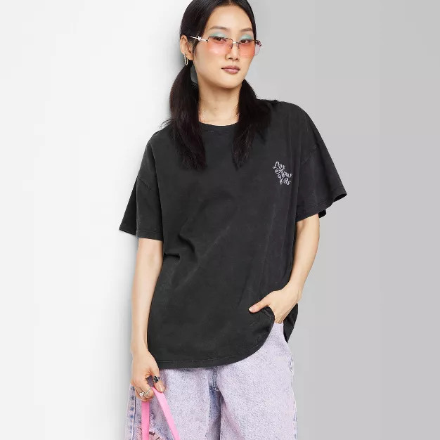 Women's Short Sleeve Oversized T-Shirt - Wild Fable™ Black | Target