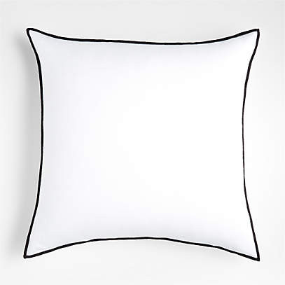 Moonbeam 23"x23" Square Merrow Stitch Cotton Decorative Throw Pillow with Down-Alternative Insert... | Crate & Barrel