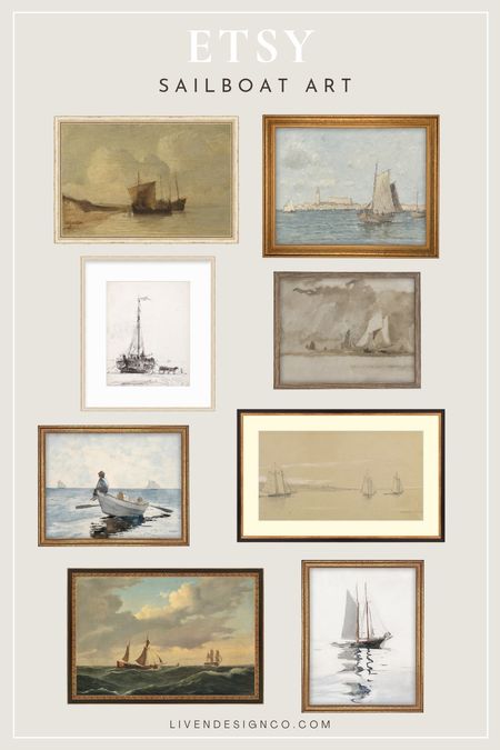 Etsy sailboat art. Vintage sailboat painting. Sailboat art. Coastal art. Home decor. Seascape art. Art prints. Neutral art. Bathroom art. Traditional art. Boys bedroom decor. Coastal home. Beach art. Sailboat etching. Antique art print.  

#LTKSeasonal #LTKHome #LTKFindsUnder50