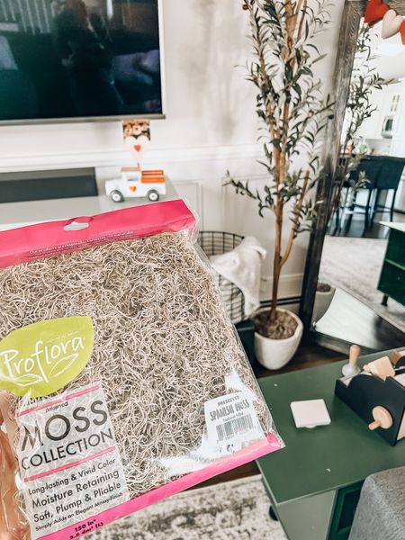 Inexpensive, bestselling Walmart moss for around faux olive trees/planters 🤍