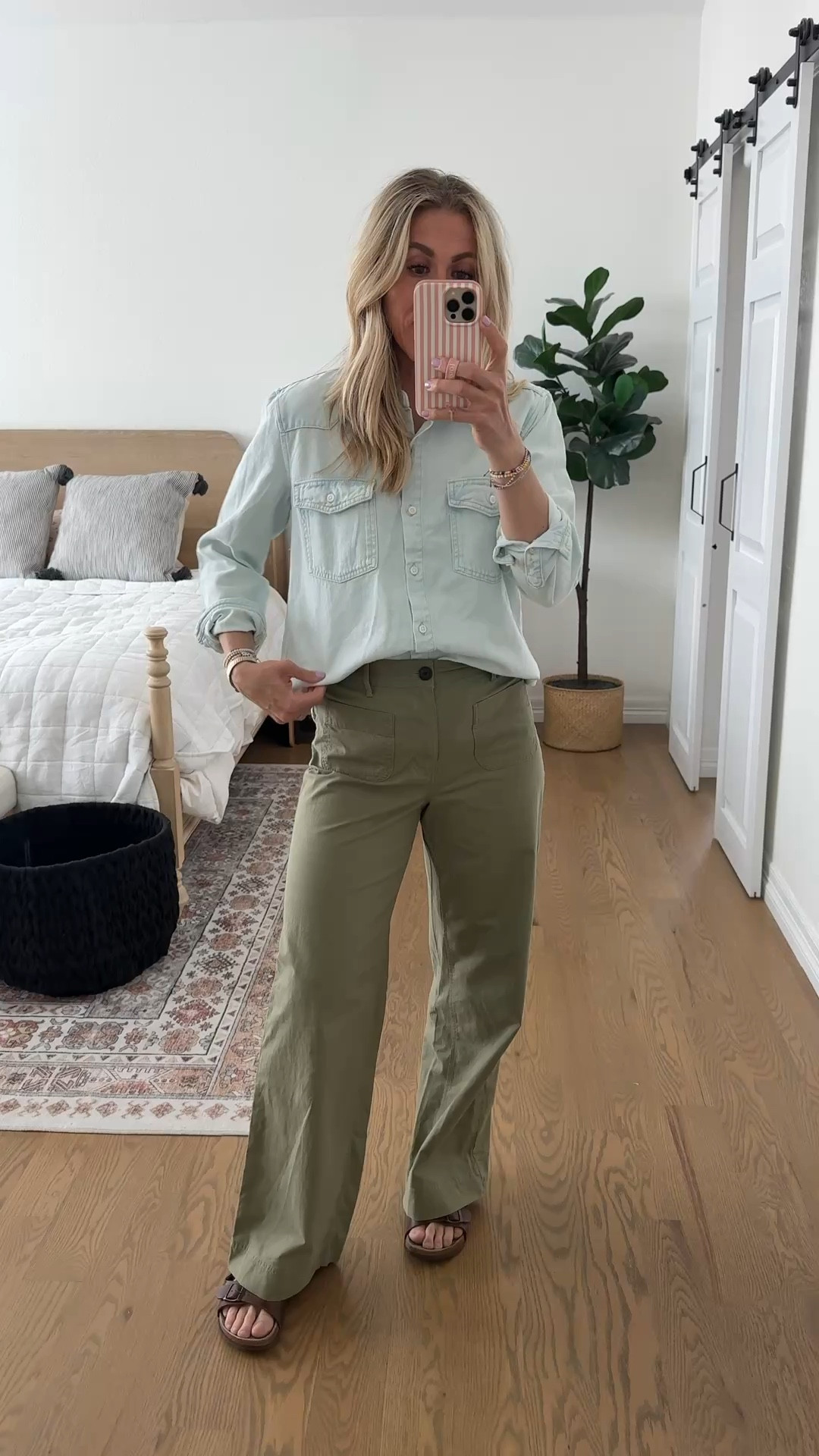 Wearing medium in this denim button up from Walmart. This is from the Jessica Simpson line. Wearing small in the green pants.

Sarah Joy, Walmart fashion, spring outfit 

#LTKdayinmylife #LTKgrwm #LTKSpringSale