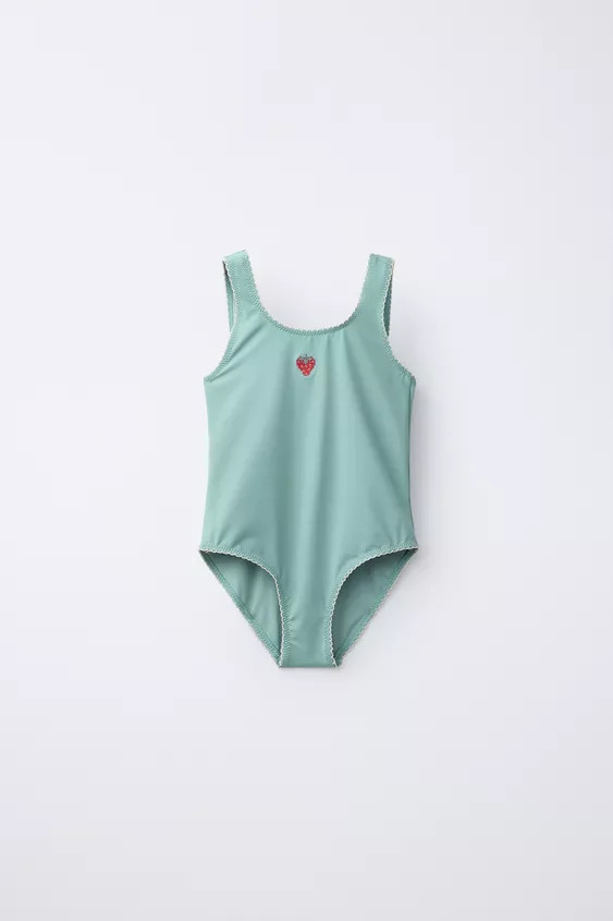 6-14 YEARS/ EMBROIDERED STRAWBERRY SWIMSUIT | Zara US