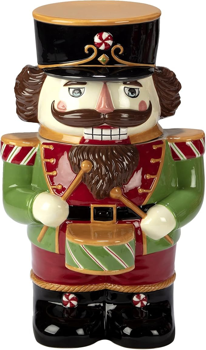 Certified International Holiday Magic Nutcracker Cookie Jar, 3D Hand-Painted Ceramic Jar – Fest... | Amazon (US)