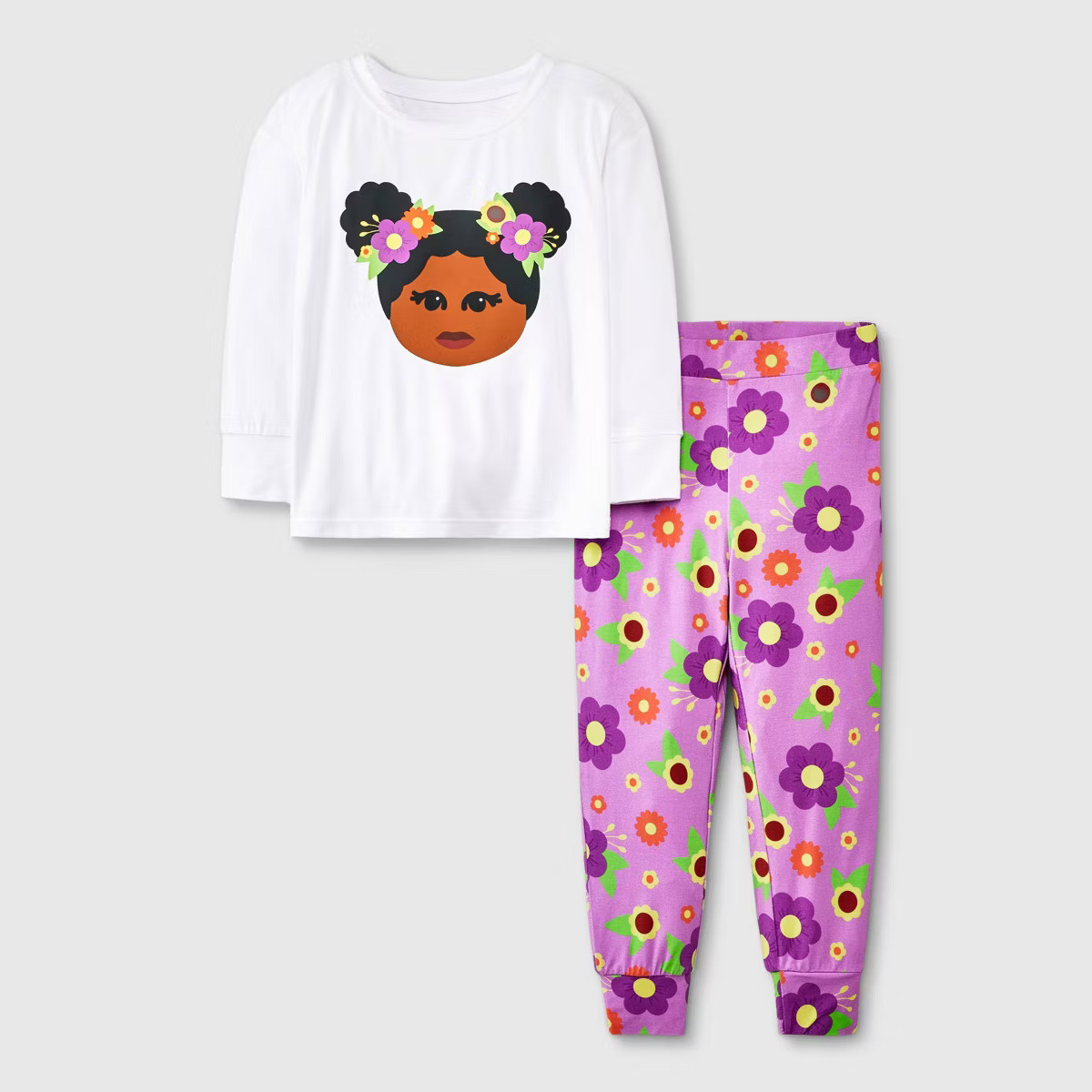 Toddler Girls' Elle Olivia Spring Floral Pajama Set - Purple 2T | Target