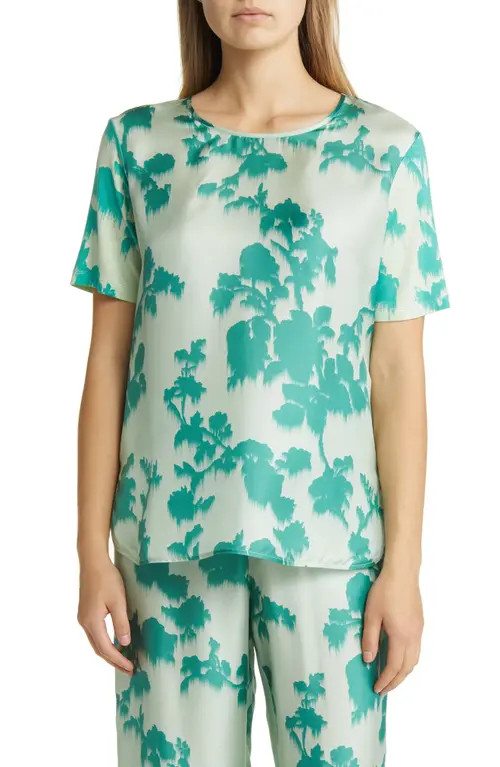 Max Mara Leisure Fagus Floral Top in Pastel Green at Nordstrom, Size X-Small | Nordstrom