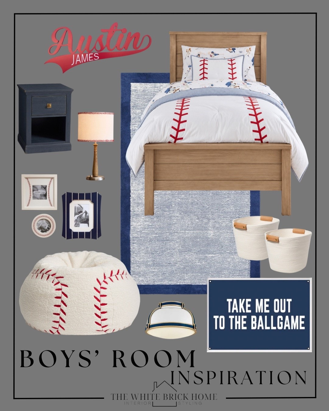 A few Americana baseball decor finds that coordinate for an elevated boys bedroom that is game time ready. 

Boys room, boys bedroom, kids room, kids bedroom, boys room bedding, boys room rug, boys room decor, boys room baseball, baseball bean bag, boys room design, baseball bedroom, boys room bedding, boys room decor, kids room, kids bedroom, sports themed bedroom, sports room, bedroom, kids room, bedroom decor, pottery barn kids, wayfair, Etsy, pottery barn boys room

#LTKHome #LTKKids #LTKmomlife