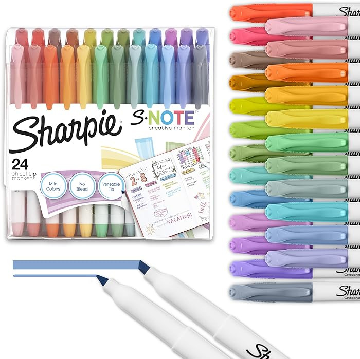 Amazon.com : Sharpie S-Note Creative Markers, Pastel Highlighters, Art Marker Set, Assorted Color... | Amazon (US)