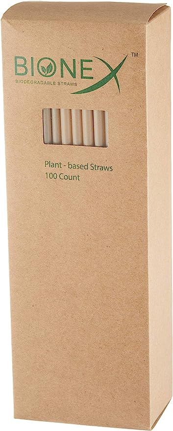 Bionex - New Biodegradable Sugarcane Straws, (8" Length straw), (100 straws/box) Alternative to P... | Amazon (US)