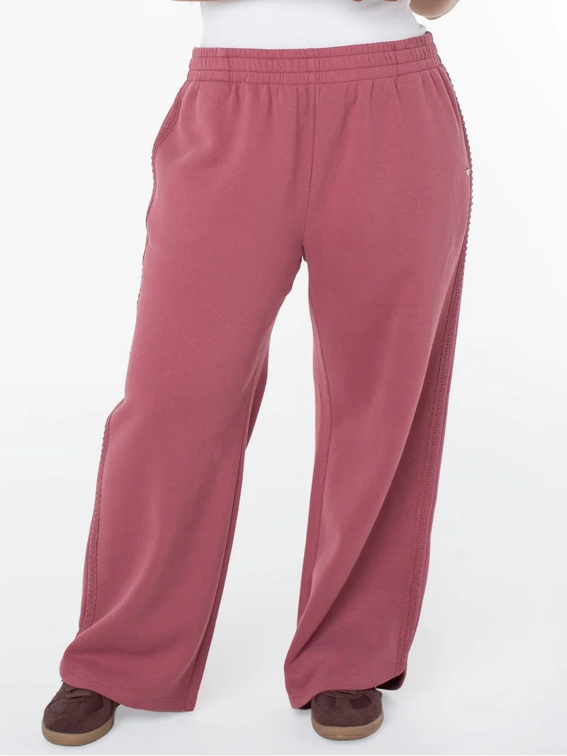 Celebrity Pink Women's and Women's Plus Fleece Wide Leg Sweatpant, Sizes XS-4X | Walmart (US)