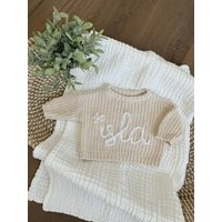 Personalized Hand Embroidered Name Baby Sweater, Custom Adorable Embroidery Knit Cute Customized For Babies | Etsy (CAD)
