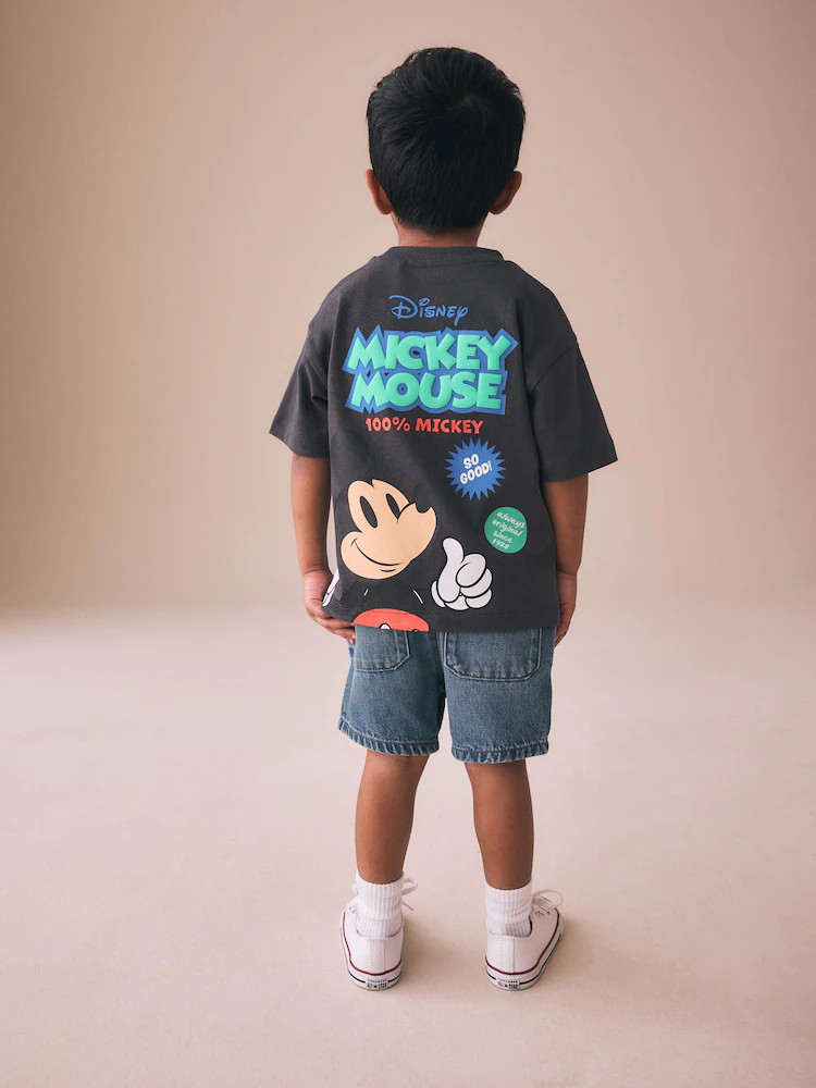 Buy Dark Grey Mickey Mouse Short Sleeve T-Shirt (3mths-8yrs) from Next USA | Next US