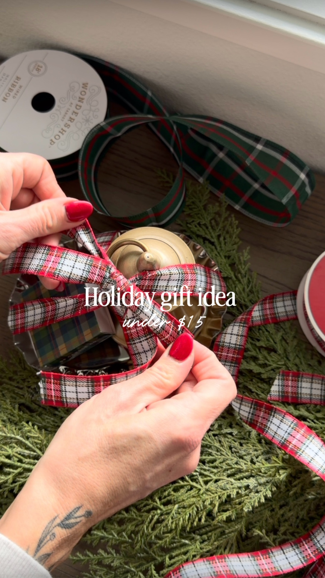This silver tray is so pretty and on sale for $3.50! I love the smell (and shape) of this brass bell candle. I had these matches on hand, but linked a similar set, as well as the plaid ribbon! Easiest (and cutest) gift under $15!

#holidaygift #holidaygifting #giftidea #giftunder15 #holidaygiftideas

#LTKHoliday #LTKGiftGuide #LTKFindsUnder50