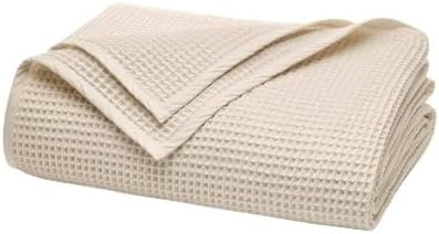 BOLL & BRANCH Waffle Bed Blanket - King/Cal King, Natural - Luxury 100% Organic Cotton - Soft, Li... | Amazon (US)