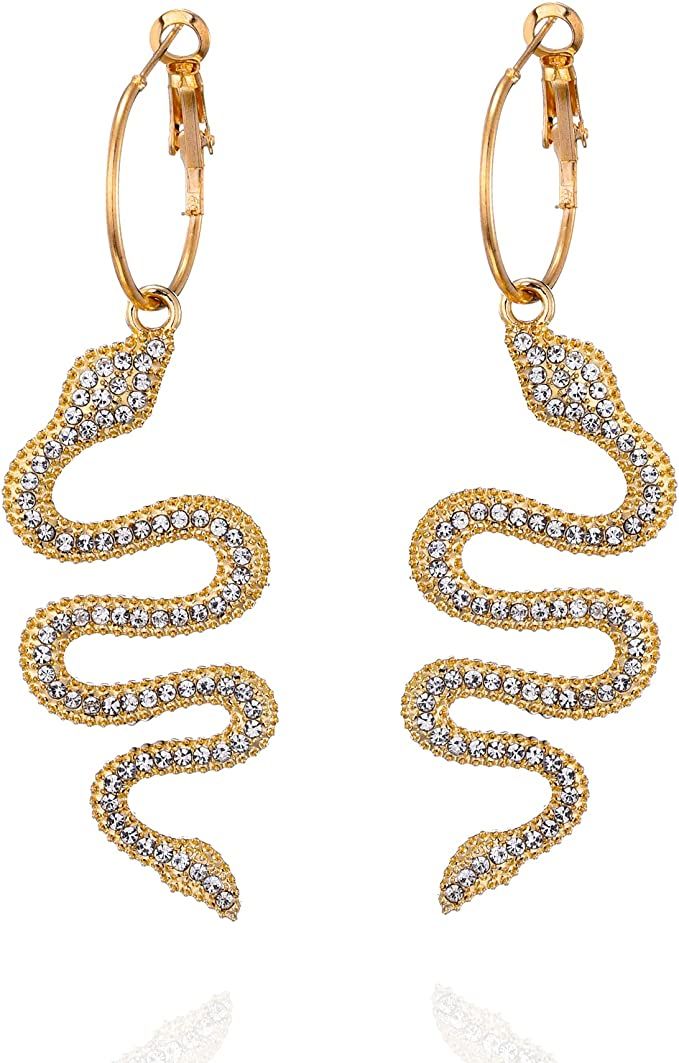 Balirek Snake Earrings 14K Gold Plated Dangle Earrings Personalized Punk Animal Hypoallergenic Fa... | Amazon (US)
