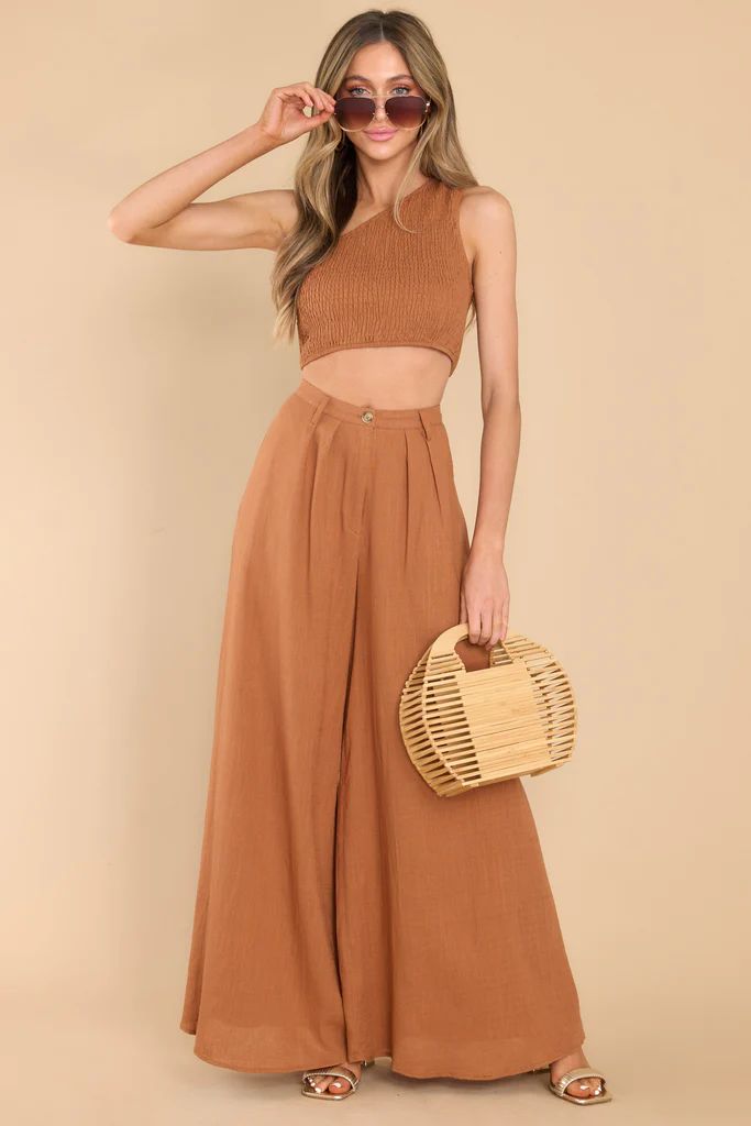 Powerful Feeling Light Brown Two Piece Set | Red Dress 