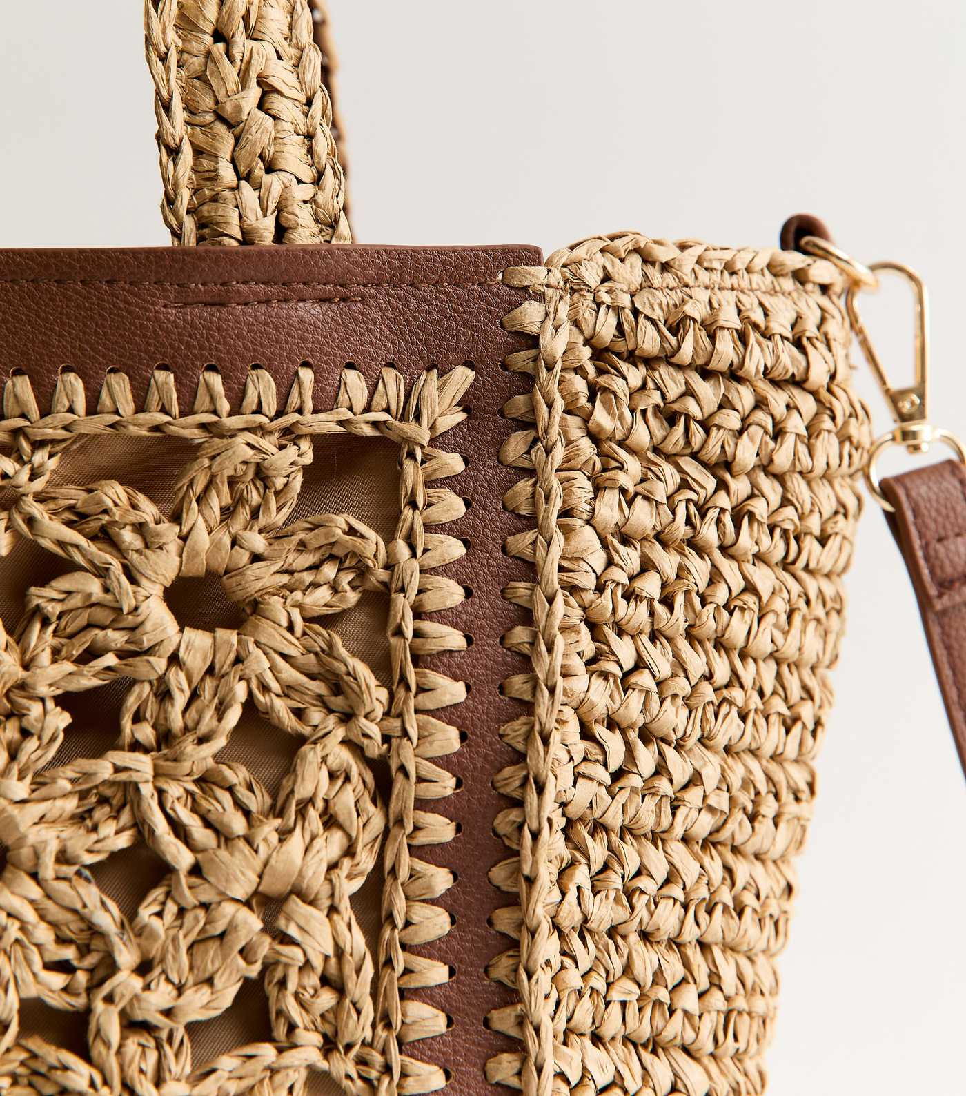 Brown Whipstitched Floral Tote | New Look | New Look (UK)