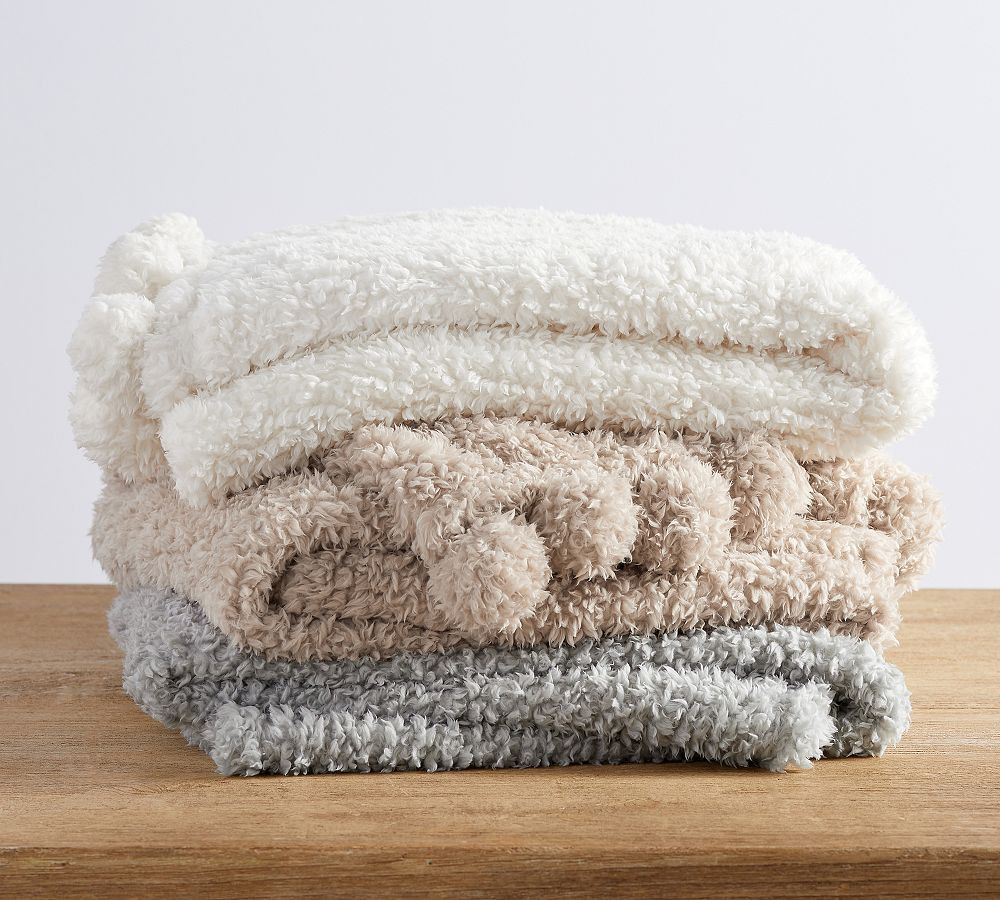 Cozy Pom Pom Sherpa Throw | Pottery Barn (US)