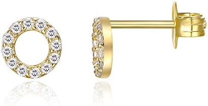 PAVOI 14K Gold Plated 925 Sterling Silver Stud Earrings for Women | Dainty Geometrical Bar Triang... | Amazon (US)