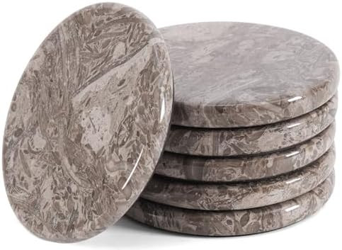 Marble Coasters Oceanic 3.5 Inch Round Handmade Coaster for Drinks, Set of 6 Drink Coaster for Ta... | Amazon (US)