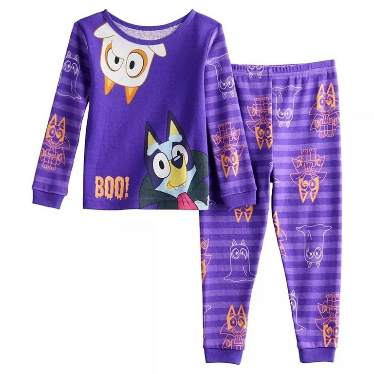 Bluey and Bingo Halloween Costume Purple Toddler Girl's Pajama Set, Size 4T | Walmart (US)