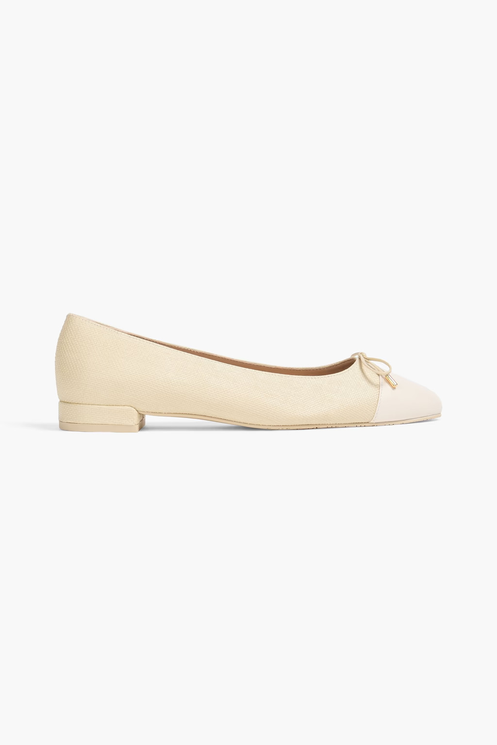 Sleek Bow leather-trimmed tweed ballet flats | The Outnet (US and CA)