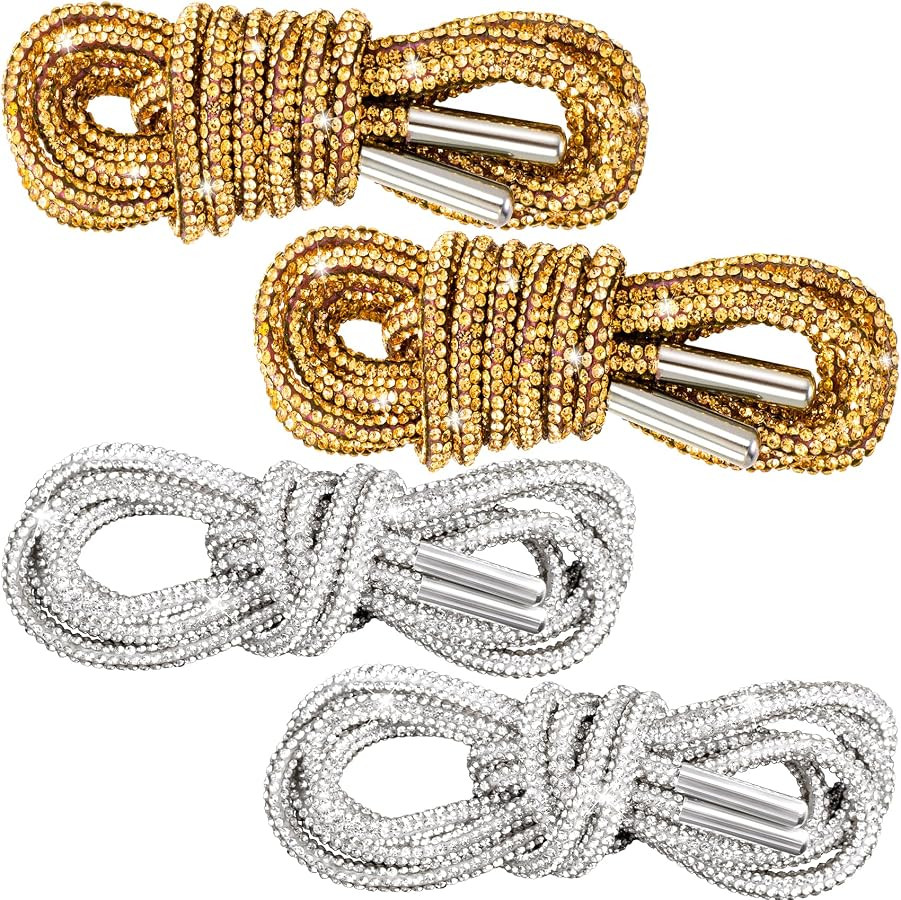 PAGOW Rhinestone Shoe Laces, Glitter Bling ShoeLaces for Sneakers, Crystal Diamond Rope Shoelaces... | Amazon (US)