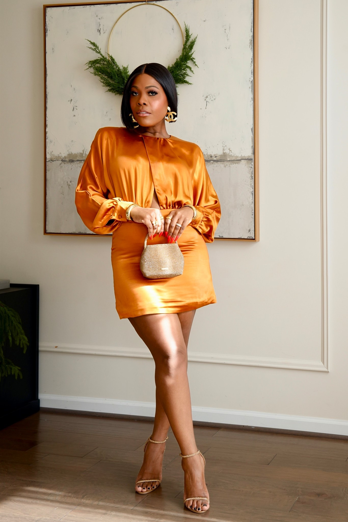 How gorgeous is this satin dress ! It’s perfect for the holiday festivities. The orange is stunning 

#LTKSeasonal #LTKHoliday #LTKMidsize