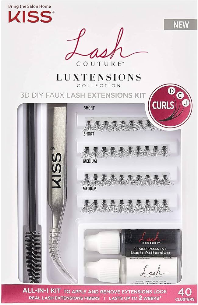 KISS Lash Couture LuXtensions Collection 3D DIY Faux Lash Extensions Kit, with Semi-Permanent Las... | Amazon (US)