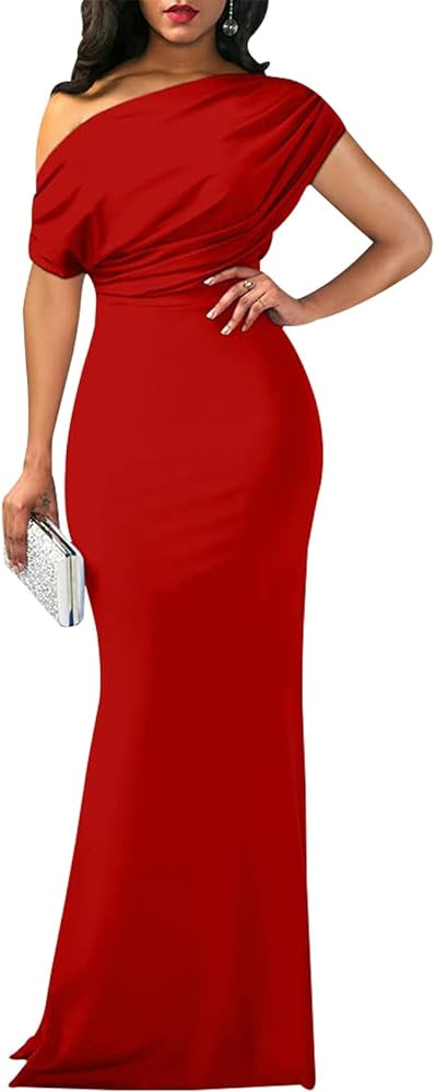shengfan Formal Evening Dress for Women Elegant 2025 Sexy Off Shoulder Ruched Wedding Guest Bodyc... | Amazon (US)