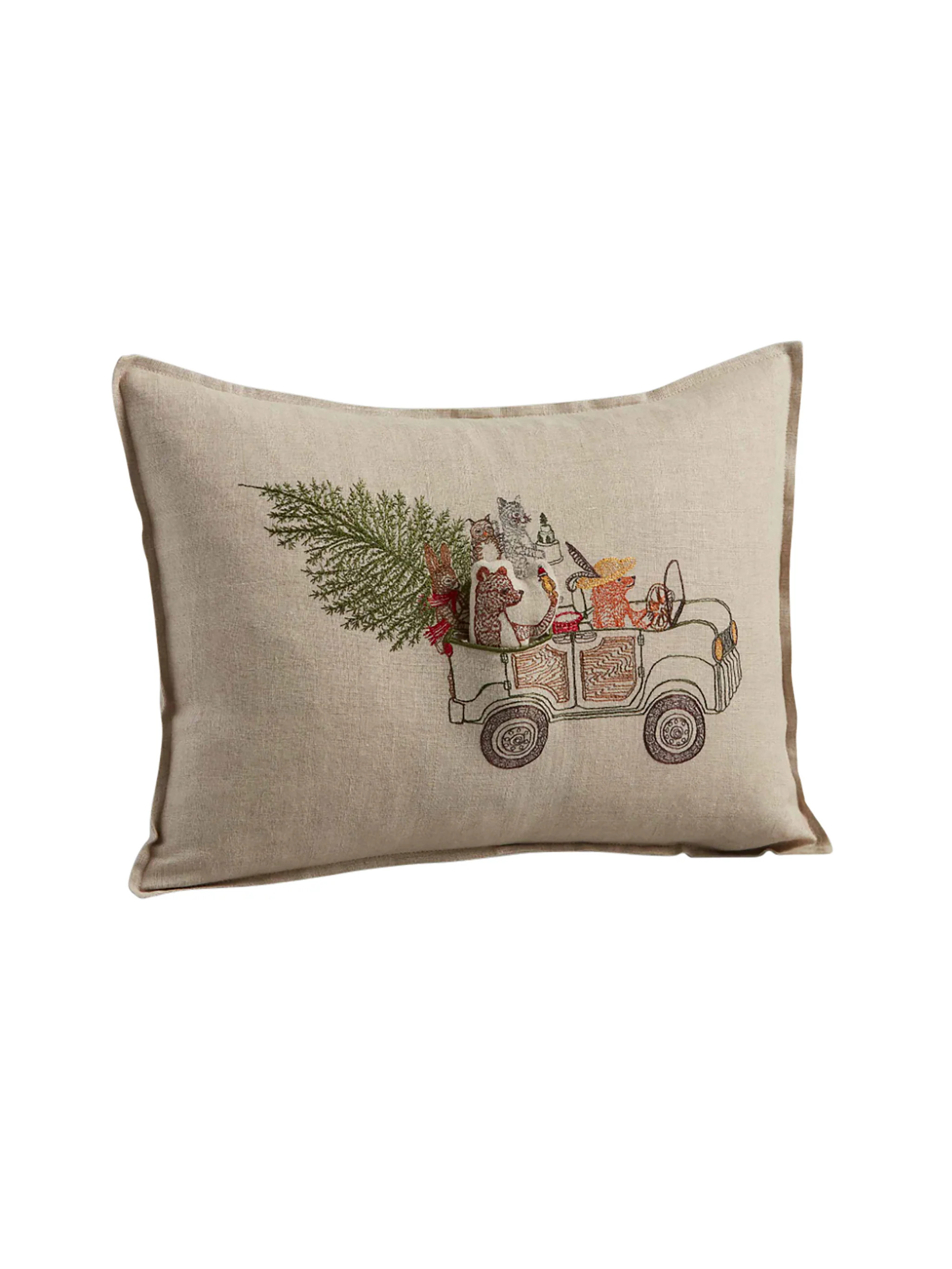 Coral & Tusk Christmas Tree Car Pocket Pillow | Weston Table