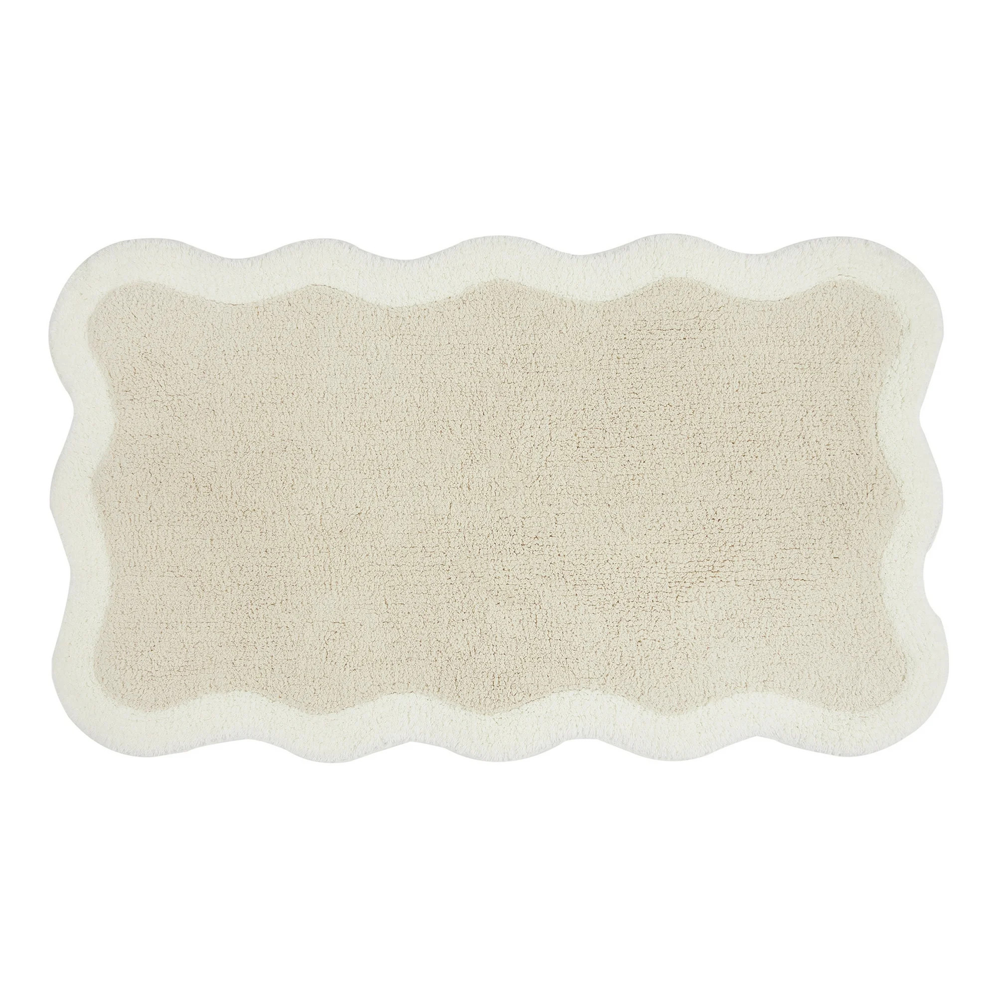 Mainstays by Becky G. & Alejandra 100% Cotton Scallop Bath Rug, Papyrus Beige, 20" x 34" | Walmart (US)