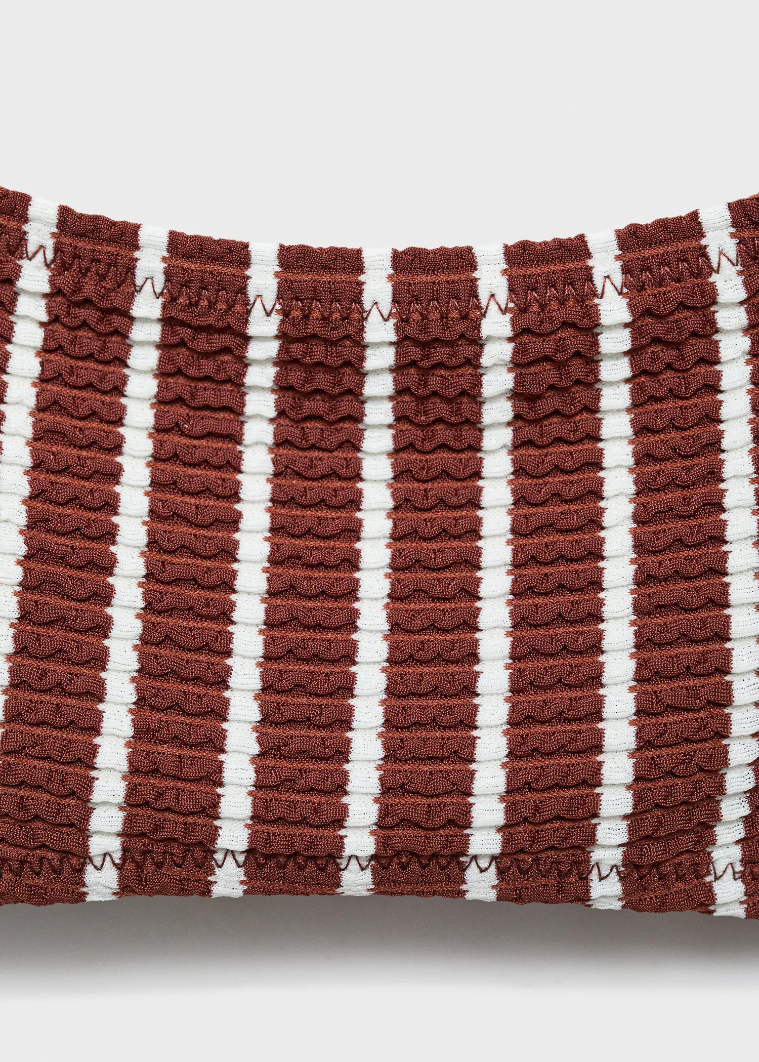 Striped ribbed bikini top - Women | MANGO United Kingdom | MANGO (UK)