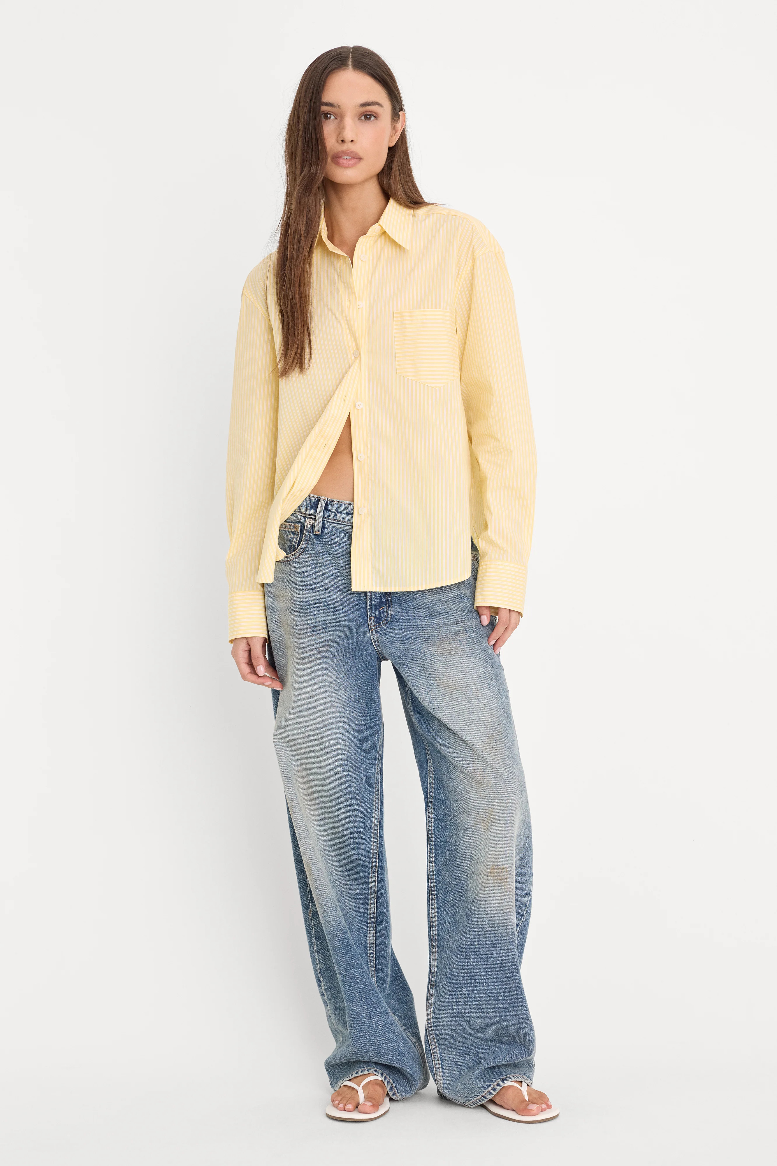 POPLIN CLASSIC BOXY SHIRT | BUTTERBEAM STRIPE - GOOD AMERICAN | Good American