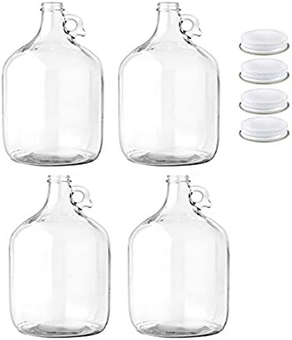 FastRack Glass Water Bottle, Includes 38mm Metal Screw Cap, 1 gal Capacity (Pack of 4) | Amazon (US)