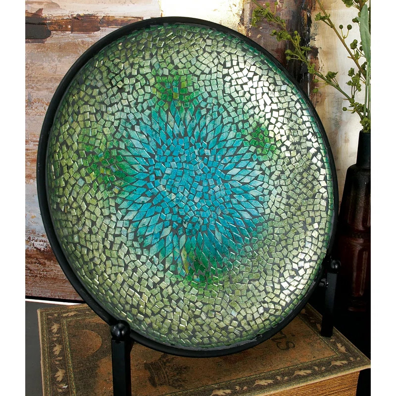 Idylberry Glass Decorative Plate in Turquoise/Sea Green | Wayfair North America