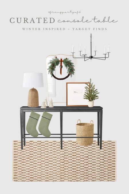 Get the look! I love this affordable black console, so I styled it with some other Target Christmas/winter finds for you! Everything shown here is in stock!

#LTKhome #LTKfindsunder100 #LTKstyletip
