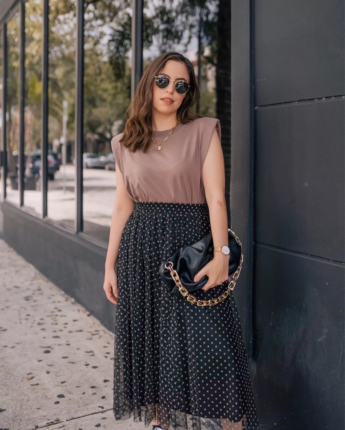 Padded shoulder dresses to try this autumn according to influencers