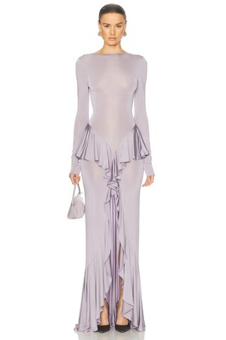 Helsa Amala Jersey Dress in Lavender | FWRD 