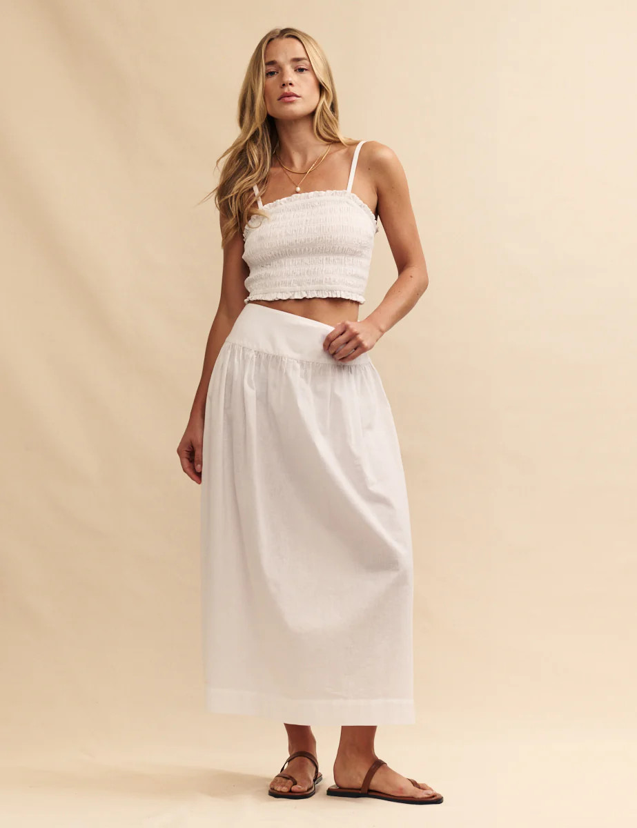 White Shirred Strappy Crop Top
  

  
    
      £27.30
      £39.00 | Nobody's Child
