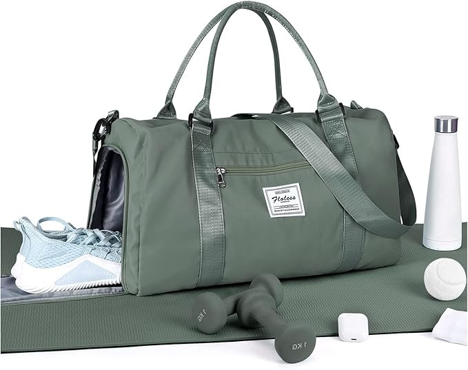 Gym Bag Womens Mens with Shoes Compartment and Wet Pocket,Travel Duffel Bag for Plane,Sport Gym T... | Amazon (US)