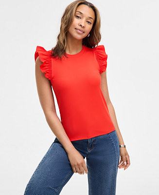 On 34th Women's Ruffle-Sleeve Knit Top, Created for Macy's - Macy's | Macy's