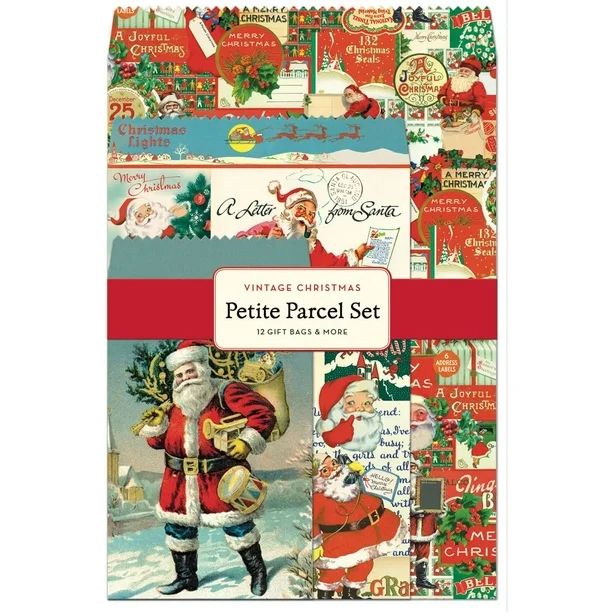 Cavallini 12-Pack Petite Vintage Christmas Parcel Set | Walmart (US)