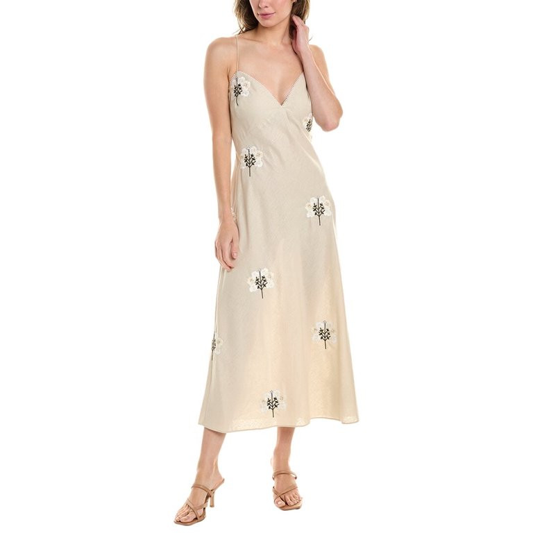 Sachin & Babi womens  Cara Linen-Blend Midi Dress, 4, Brown | Walmart (US)