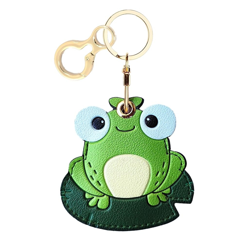 Leather Keychain Holder Case Compatible with AirTag,Cute air tag Cover with Keychain Ring,GPS Tra... | Amazon (US)