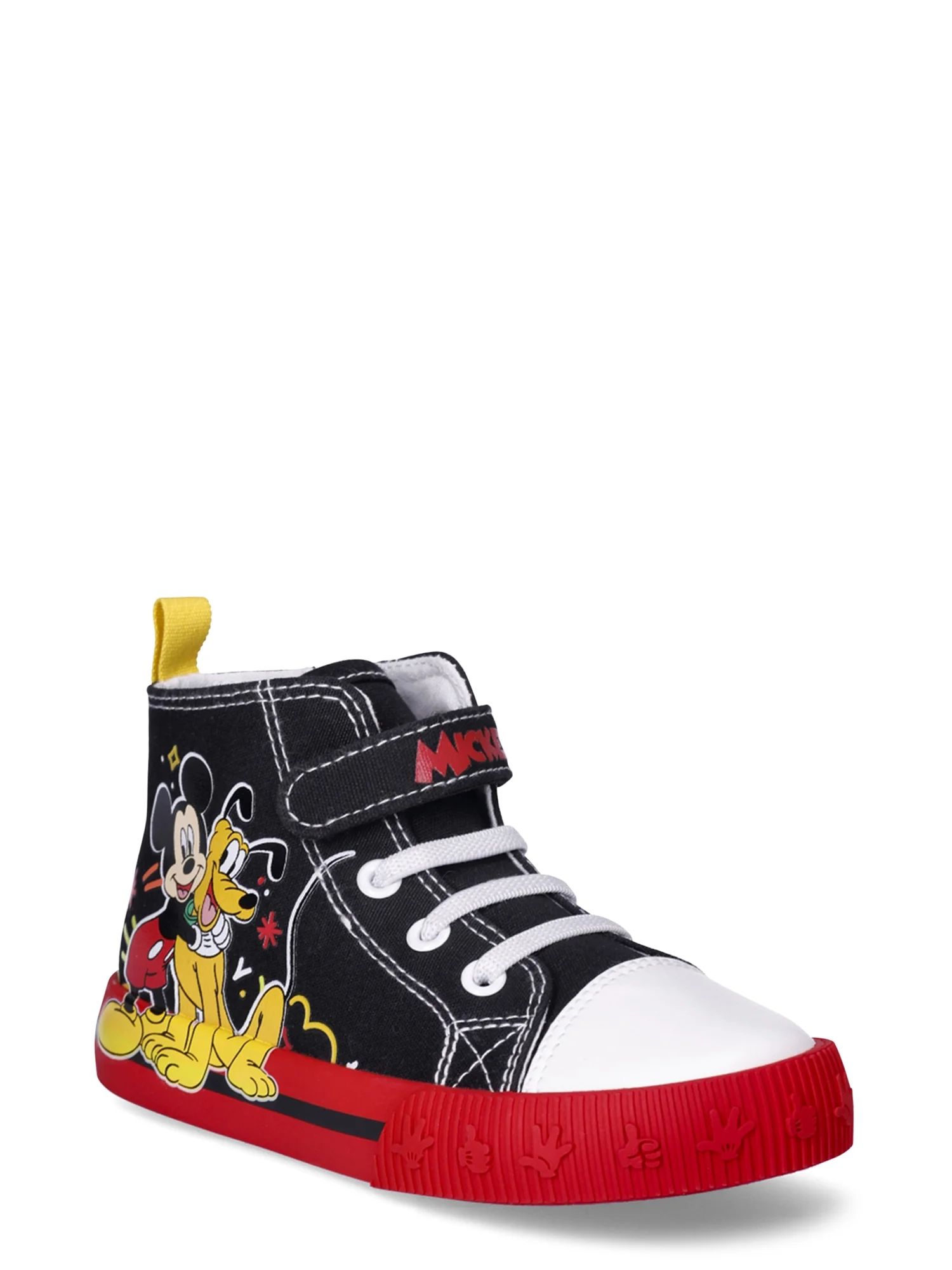 Mickey Mouse Toddler Boys Black Casual Hi Top Sneakers, Sizes 5-12 | Walmart (US)