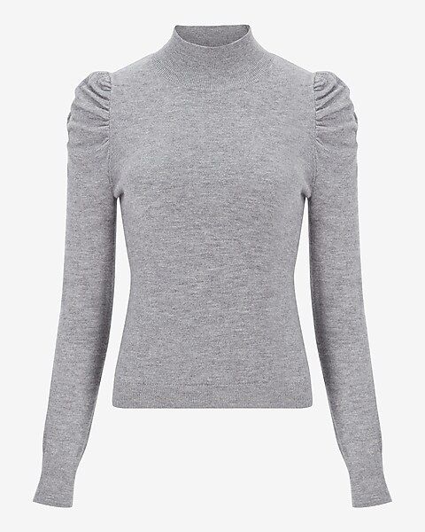 Ultra Soft Ruched Shoulder Mock Neck Sweater | Express