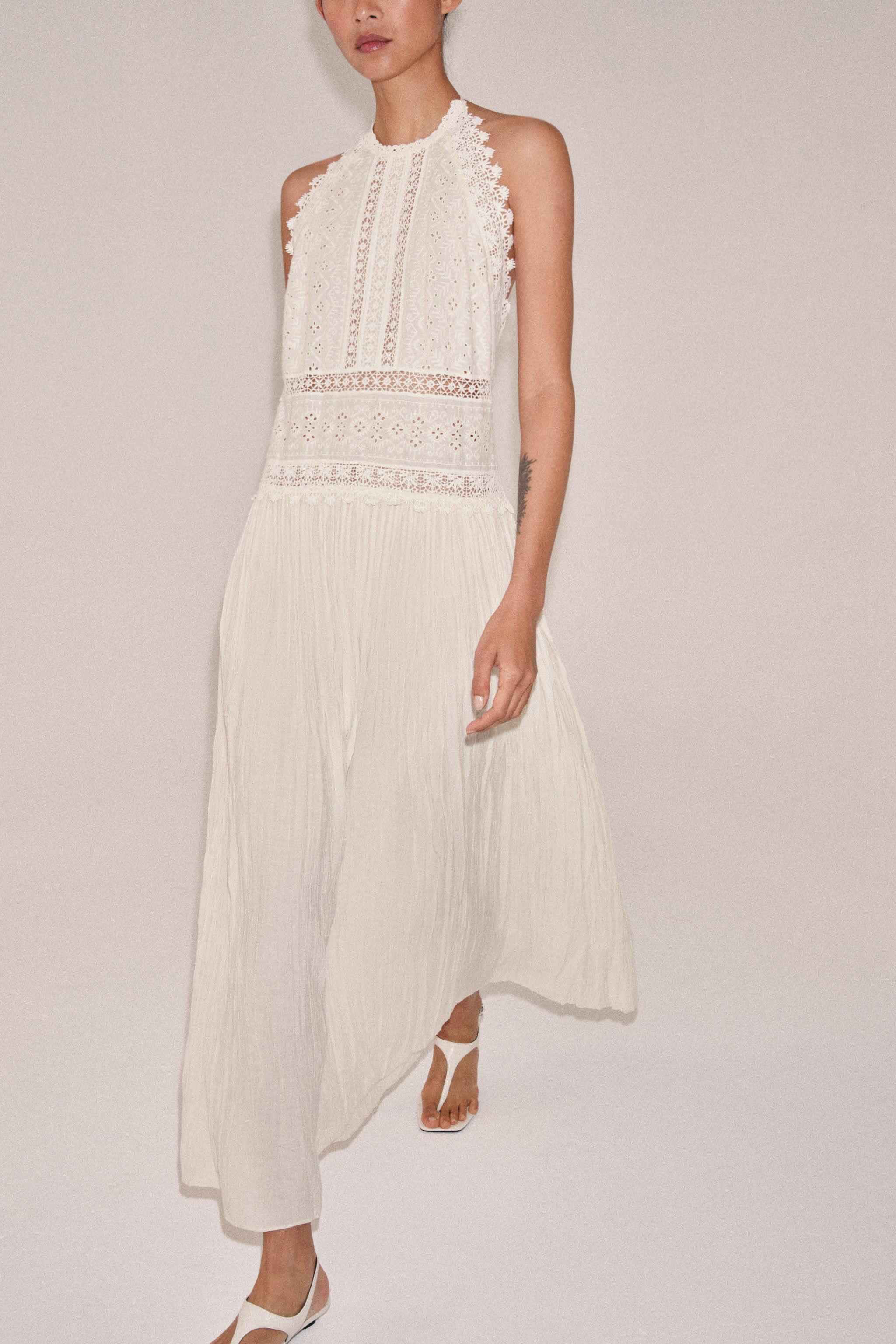 ROBE MI-LONGUE BRODERIES STRUCTUR\u00c9E | Zara FR