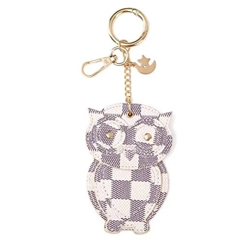Daisy Rose Owl Key Chain Decoration for bags with clasp - Key FOB Ring - PU Vegan Leather (Cream) | Walmart (US)